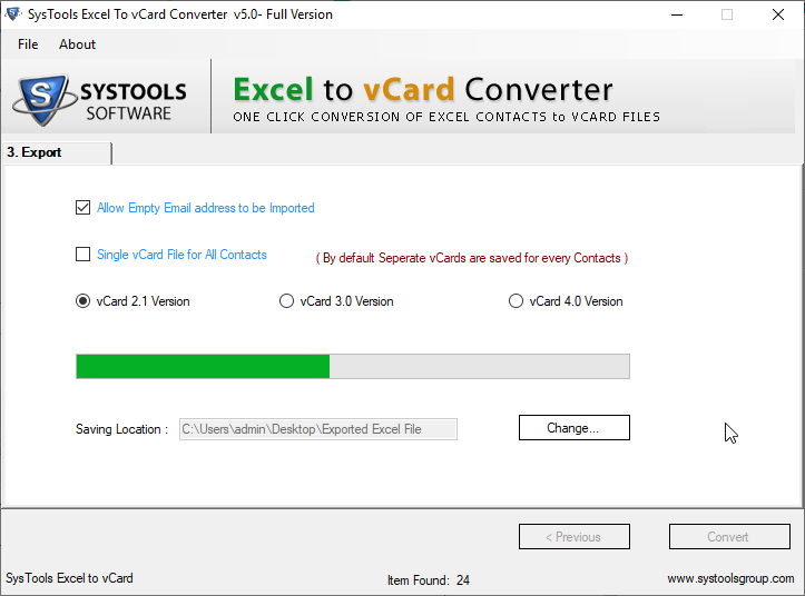 excel to vcard migration