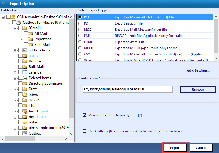 olm to pst conversion